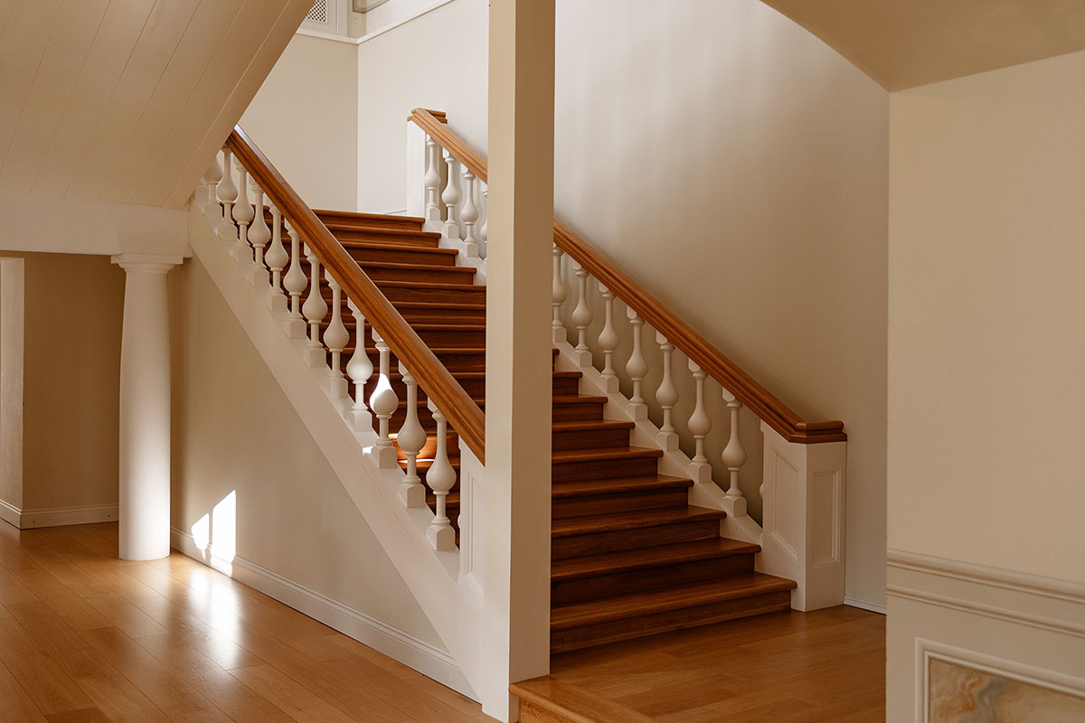 Historic Seattle home interior with plaster walls